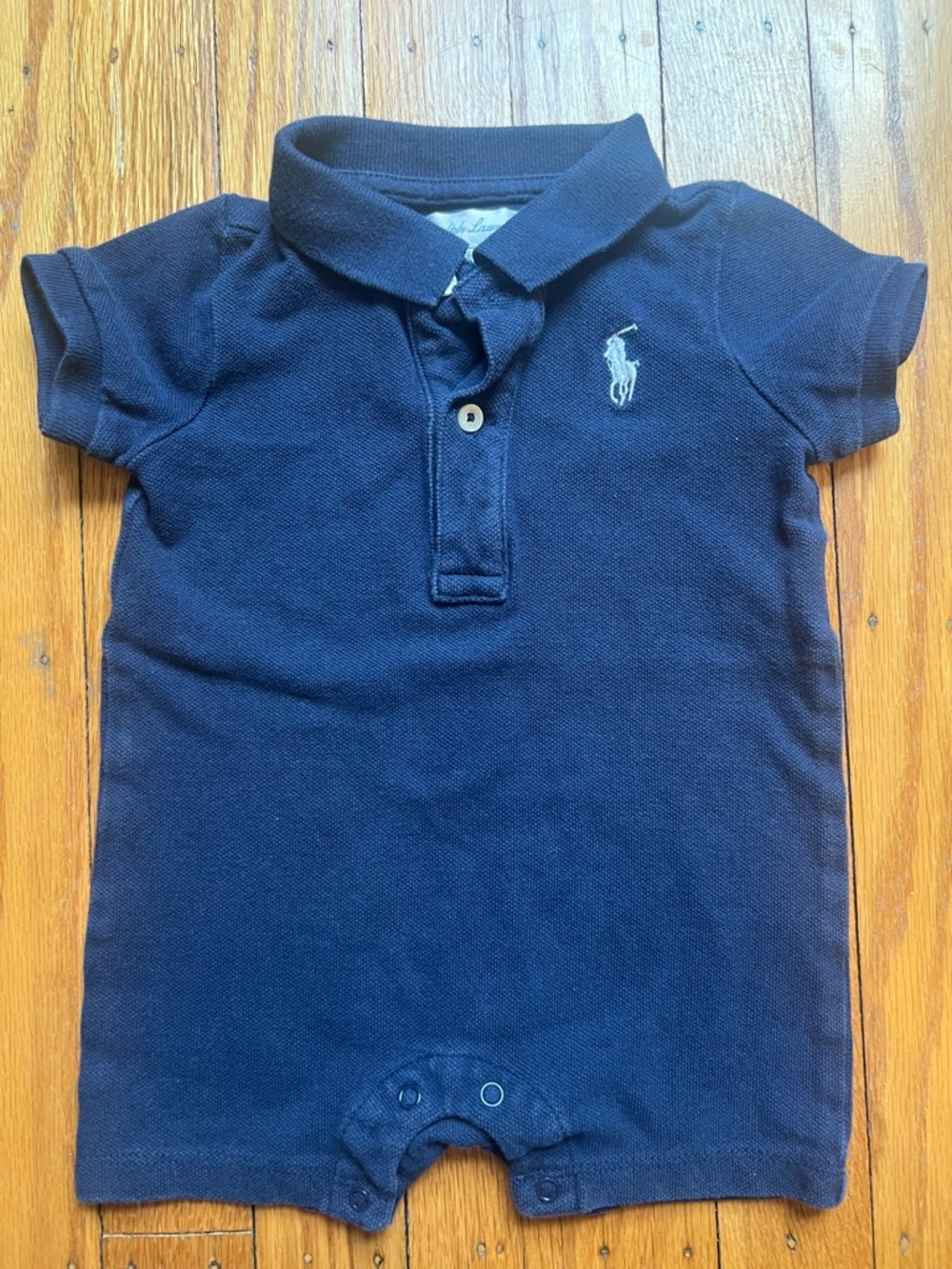 Ralph Lauren Navy Polo Baby Short-Sleeve Romper